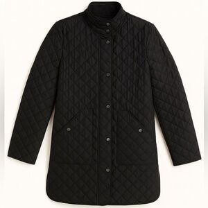 New Lands’ End Quilted Barn Jacket Lightweight Fall Preppy Coat Size Black XS
